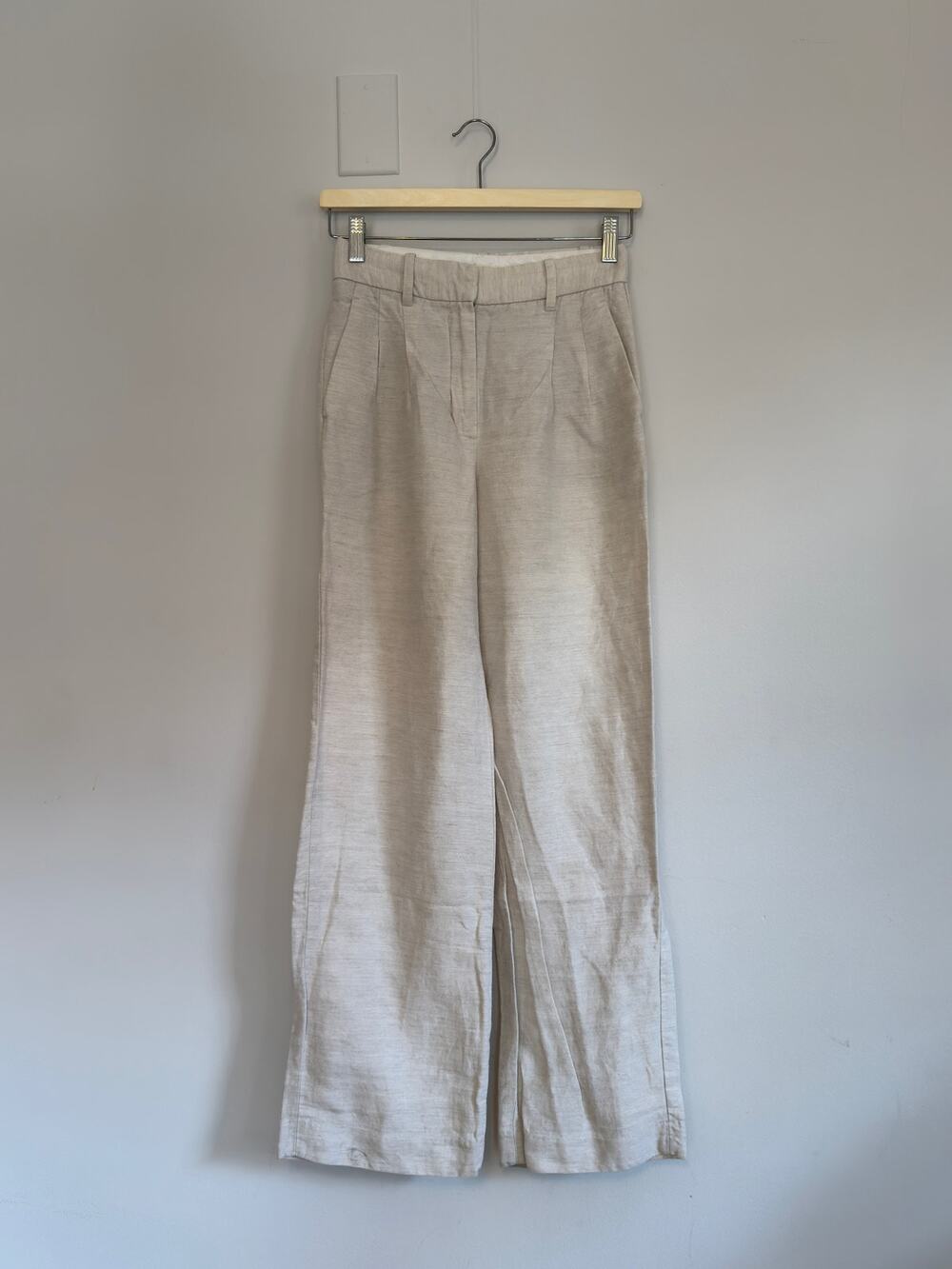 Aritzia Wilfred Women's Pants Size 0 | The Effortless Pant Linen Cream Formal